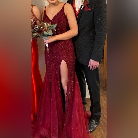Ellie Wilde Red Prom Dress - Picture 2 of 4